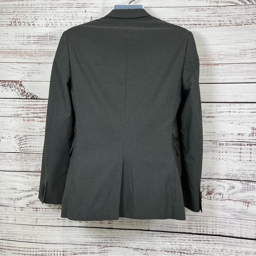 Express Photographer Gray Button Lined Blazer
